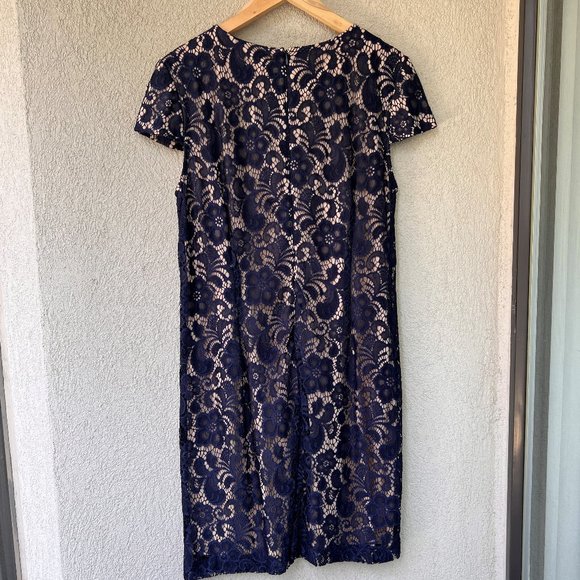 NWT - Saks Fifth Ave Black Label - Cap Sleeve Lace Overlay Dress - Picture 2 of 8